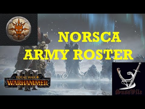 Total War: Warhammer 3 Norsca army roster before/after research/XP/redline skills, updated for 3.1.