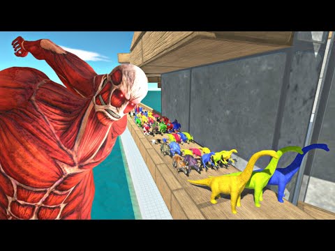 Who Will Win? Escape from the colossal Titan - Animal Revolt Battle Simulator
