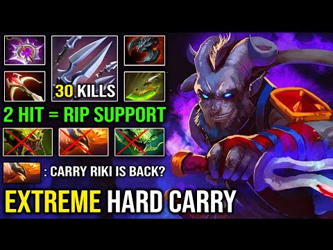 EXTREME 1 HOUR CARRY RIKI 2 Hit Delete Support 100% Ninja Style + Insane Backstab Damage DotA 2