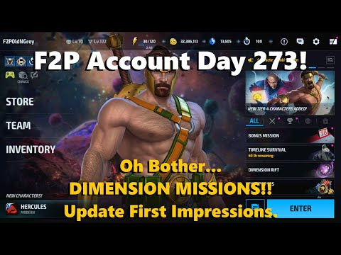 Marvel Future Fight: F2P Account Day 273!  Patch Notes! Oh Bother... DIMENSION MISSIONS!  ⛈️🤓⁉️