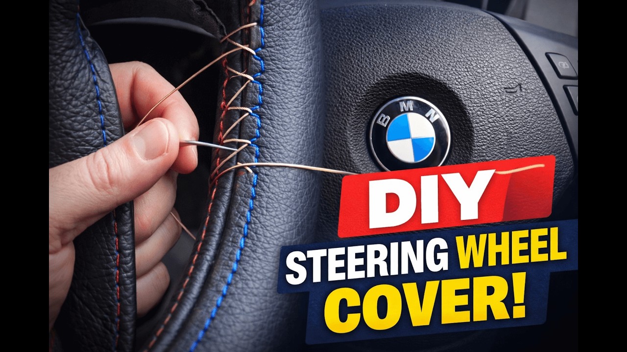 How to Install and Stitch a Leather Steering Wheel Cover – Easy Steering Wheel Wrap (BMW)