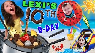 Lexi's 10th Birthday Party! FONDUE POOL CELEBRATION (FUNnel Vision Vlog w/ Presents Haul)