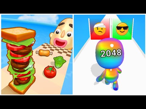 Man Runner 2048 vs Sandwich Runner - Gameplay Walkthrough Android, iOS (All Max Level New Update) 