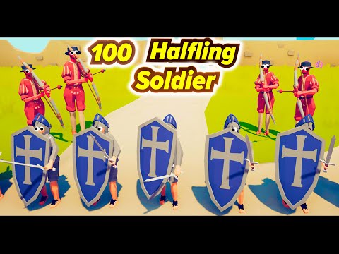 100 Halfling Soldier vs Units (TABS Mod)