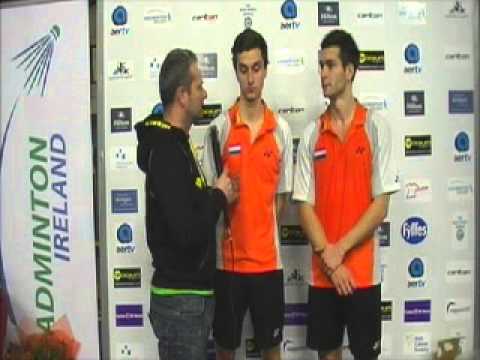 Irish Open 2012 Mens Doubles Final Arends & Maas (NED) v Schoettler & Zurwonne (GER) interview