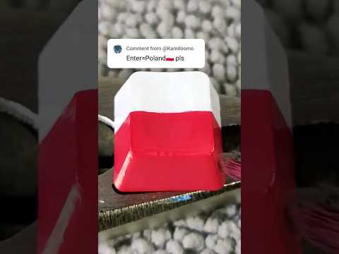 Drawing P for Poland flag 🇵🇱 but on my custom keyboard! #poland #drawing #keyboard #keycaps