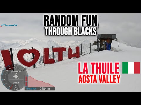 [4K] Skiing La Thuile, Random Fun Through Blacks - Cloudy Side, Aosta Valley Italy, GoPro HERO13
