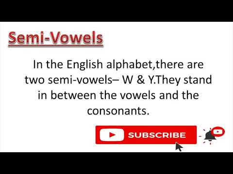 vowels & consonants/English alphabet/English grammar/English learning/Vowels/Semi vowels