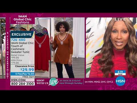 IMAN Global Chic Touch of Cashmere Sweater Tunic