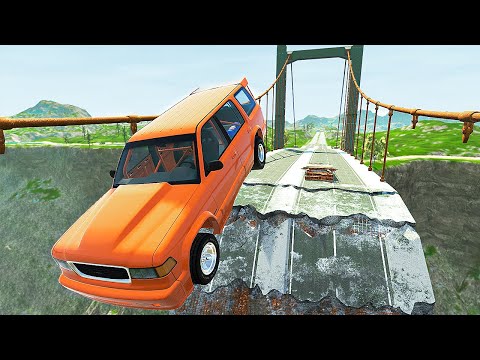 Cars vs Broken Bridge — BeamNG.drive