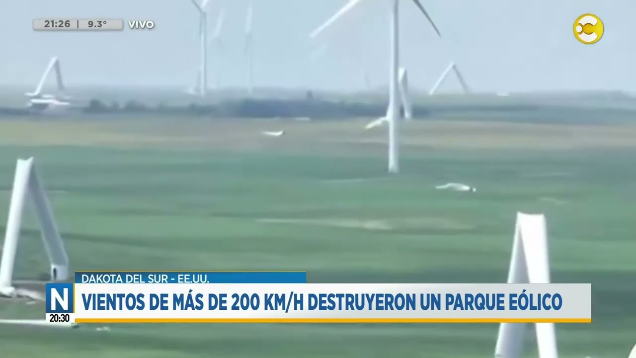 IL VENTO HA DISTRUTTO PIU' DI 20 TORRI EOLICHE NEL SUD DAKOTA