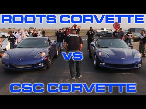 Supercharged C6 vs Supercharged C6  - HeadsUp Muscle Shootout - Round 2 Race 4