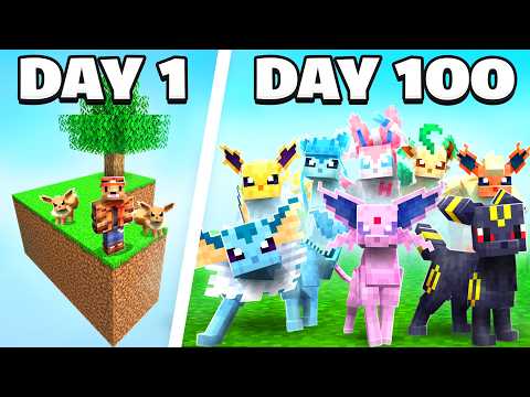 I Spent 100 Days in EEVEELUTION SKYBLOCK Cobblemon VS. my Rival! (Duos Cobblemon)