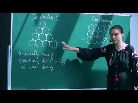 Dense sphere packings in high dimensions, Maryna Viazovska, 2/4.