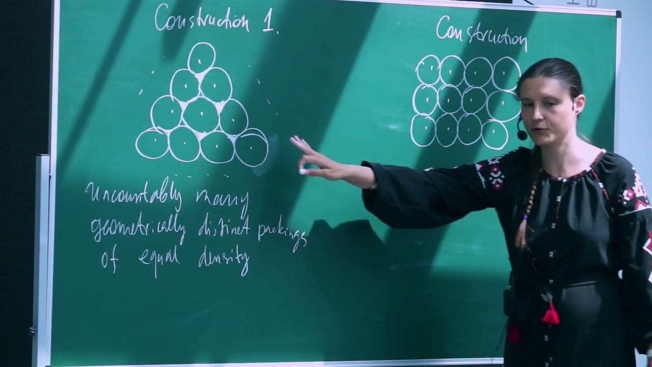 Dense sphere packings in high dimensions, Maryna Viazovska, 2/4.