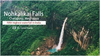 preview picture of video 'Nohkalikai Falls in Cherapunji, Meghalaya -  Fifth Tallest plunge waterfall in India'