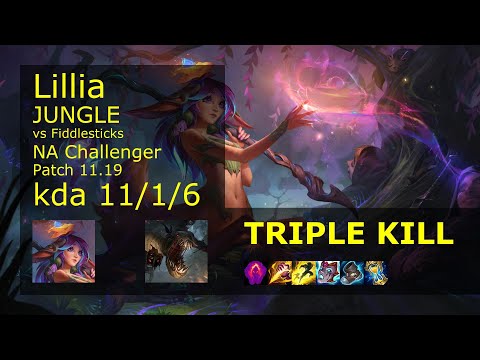 Lillia Jungle vs Fiddlesticks - NA Challenger 11/1/6 Patch 11.19 Gameplay