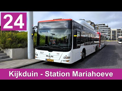 HTM lijn 24: Den Haag Kijkduin - Station Den Haag Mariahoeve | Omleiding NAVO-top | HTM 1007 | 2025
