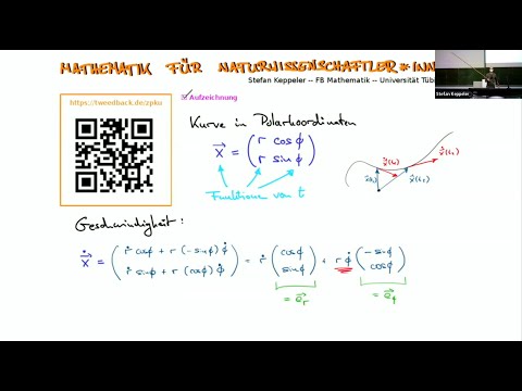2022-12-21 neunzehnte Vorlesung (Geschwindigkeit in Polarkoordinaten, Kugelkoordinaten, Matrizen)