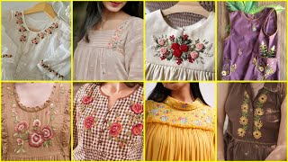 Hand embroidered dress / frock embroidery / summer dresses #embroidery #handbroidery #embroidered