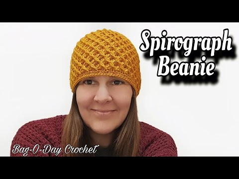 Crochet Spiral Beanie Hat Tutorial For Man or Woman- Spirograph Beanie