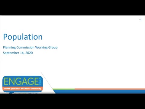 Planning Commission Working Group: Population Presentation - September 14, 2020