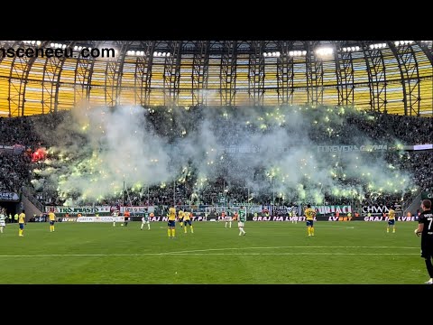 LECHIA GDAŃSK - Arka Gdynia (24.08.2025) doping, oprawy i palenie barw