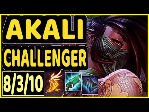 T1 FAKER (AKALI) - 8/3/10 KDA CHALLENGER GAMEPLAY - KR