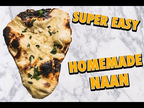Insanely Easy Skillet Garlic Butter Naan Bread (no bake)