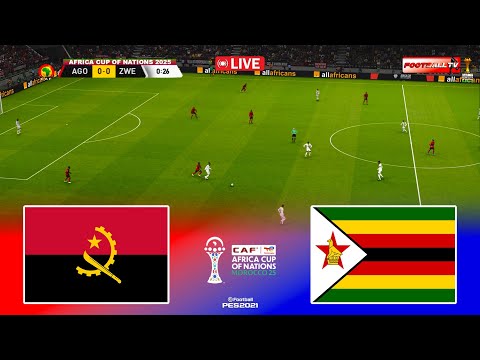 🔴ANGOLA vs ZIMBABWE - Africa Cup of Nations 2025 Match | Pes 21 Gameplay
