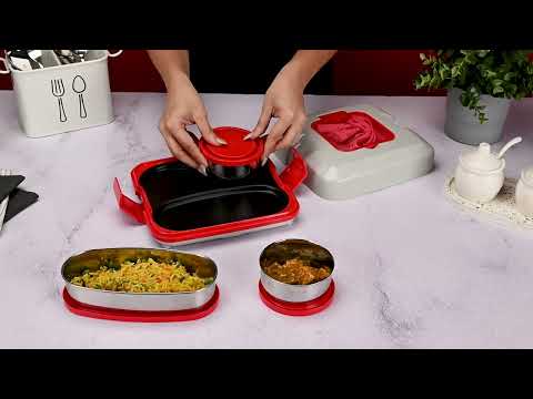 Milton Flatron Electric Tiffin, Plug and Heat Leakproof Stainless Steel Lunch Box, Bulk Supply