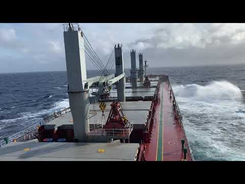 Sailing rough sea at Yellow Sea bound to Qinzhou china