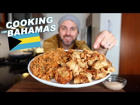 COOKING THE BAHAMAS: Cracked Conch w/ Rice & Peas 🇧🇸