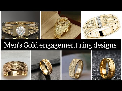 Affordable most stylish designs of men's gold engagement rings || Trendz hub