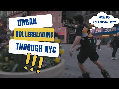 ROLLERBLADING THROUGH NEW YORK CITY - 2 Hockey players flow through the concrete jungle on wheels