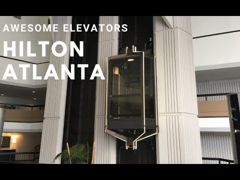 AWESOME Westinghouse Traction Elevators - Hilton Atlanta, Atlanta, GA