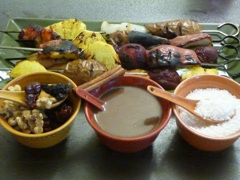 4th of July Recipes - Grilled Fruit Kabobs With Mexican Chocolate Sauce - Fun Summer Collaboration