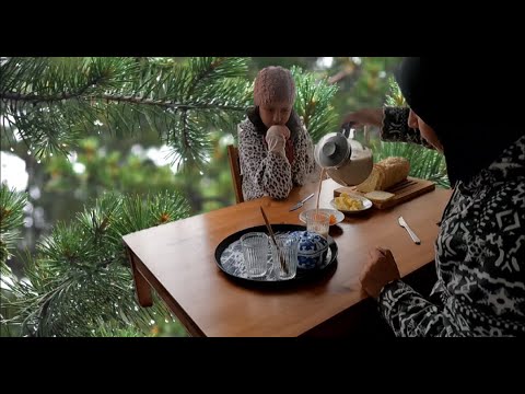Eating the breakfast with my daughter/simple diy/Planting Fruit Trees