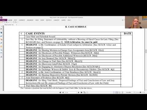 King County Trial Calendar