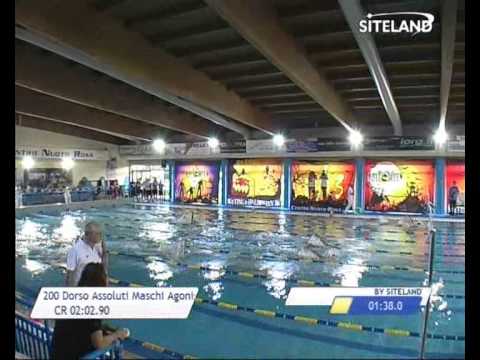 Serie 4 dei 200 Dorso  Assoluti Maschi Agonisti - Meeting di Halloween 2013 9 Trofeo citta' di Rosa