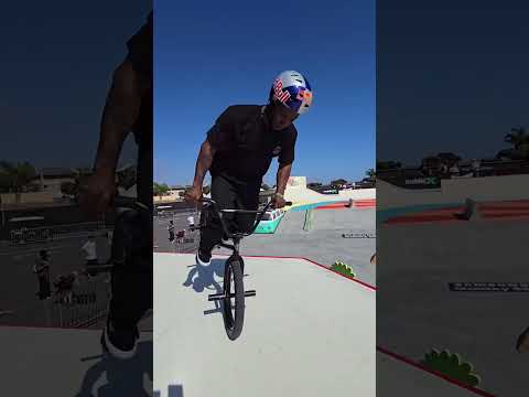 Courage Adams at BMX street practice at #XGamesVentura 2024