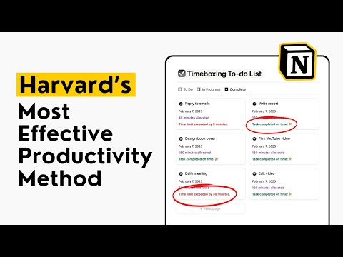Timeboxing Notion Template: Harvard's Most Effective Productivity Method