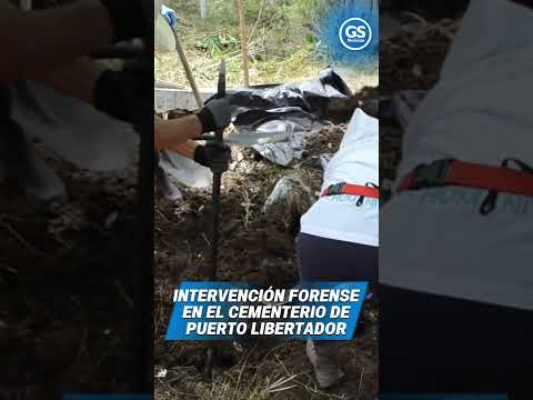 Intervención forense en el cementerio de Puerto Libertador