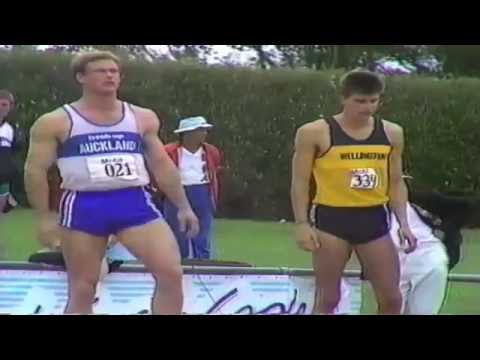 Simon Poelman wins 1988 New Zealand National Championships Mens 110m Hurdles