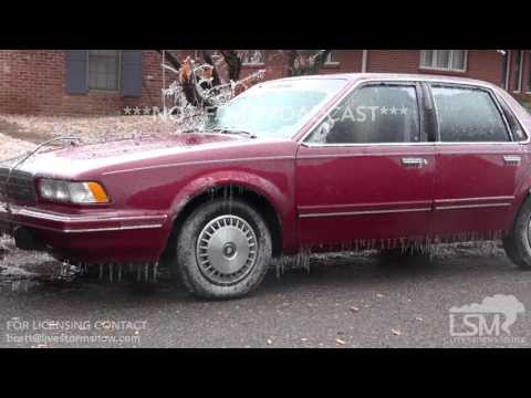 1-15-2016 Dodge City, KS Broken Tree Limbs - Clean Up - Icy Scenes