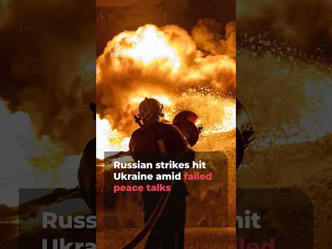 Russian strikes hit Kyiv and Kharkiv as peace talks end without progress | AJ #shorts