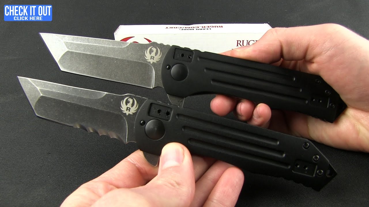 CRKT Ruger Knives 2-Stage Compact Tanto Flipper Knife (3.25" Black Serr) R2104K