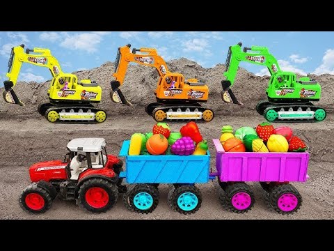 Police car JCB Excavator Construction Vehicles catch thief - Toy for kids