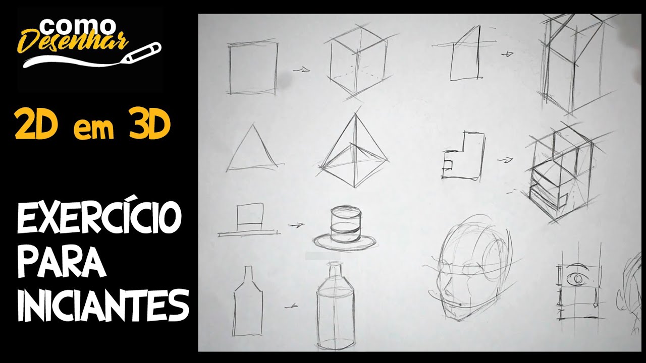Como desenhar 2D em 3D - Exercício para iniciantes