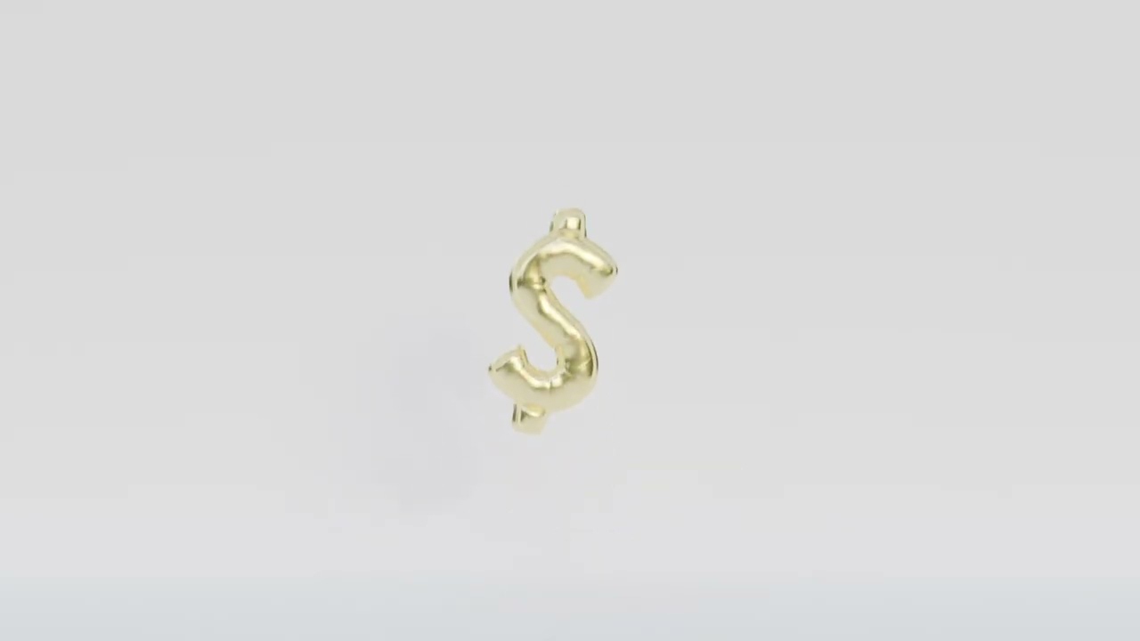 Dollar shaped Balloon inflation animation 3D Model